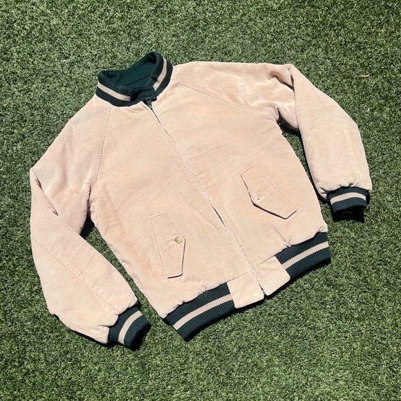 VTG 90’s Reversible Green / Tan Bomber Jacket - Picture 2 of 7